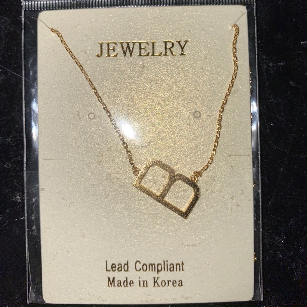 Gold “B” Necklace
